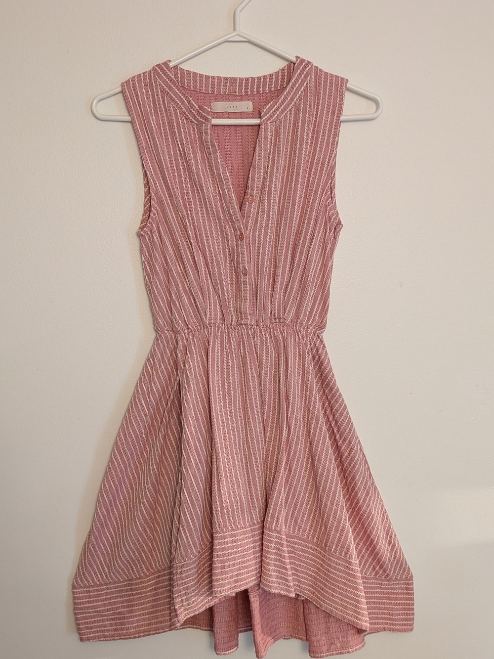 Sleeveless Pink Striped Summer Dress
